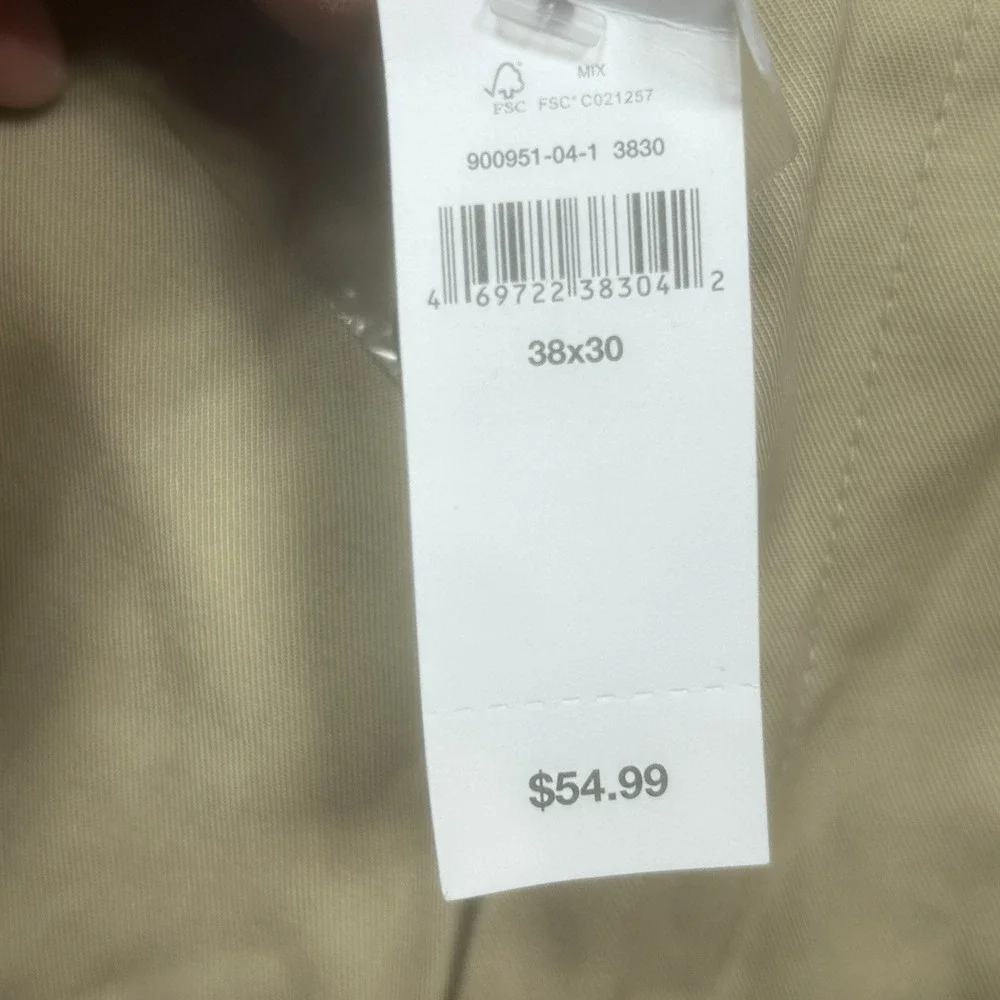 GAP Pants Men's 38x30 Tailored Khakis Chinos Straight Cotton Flat‎ Front NEW